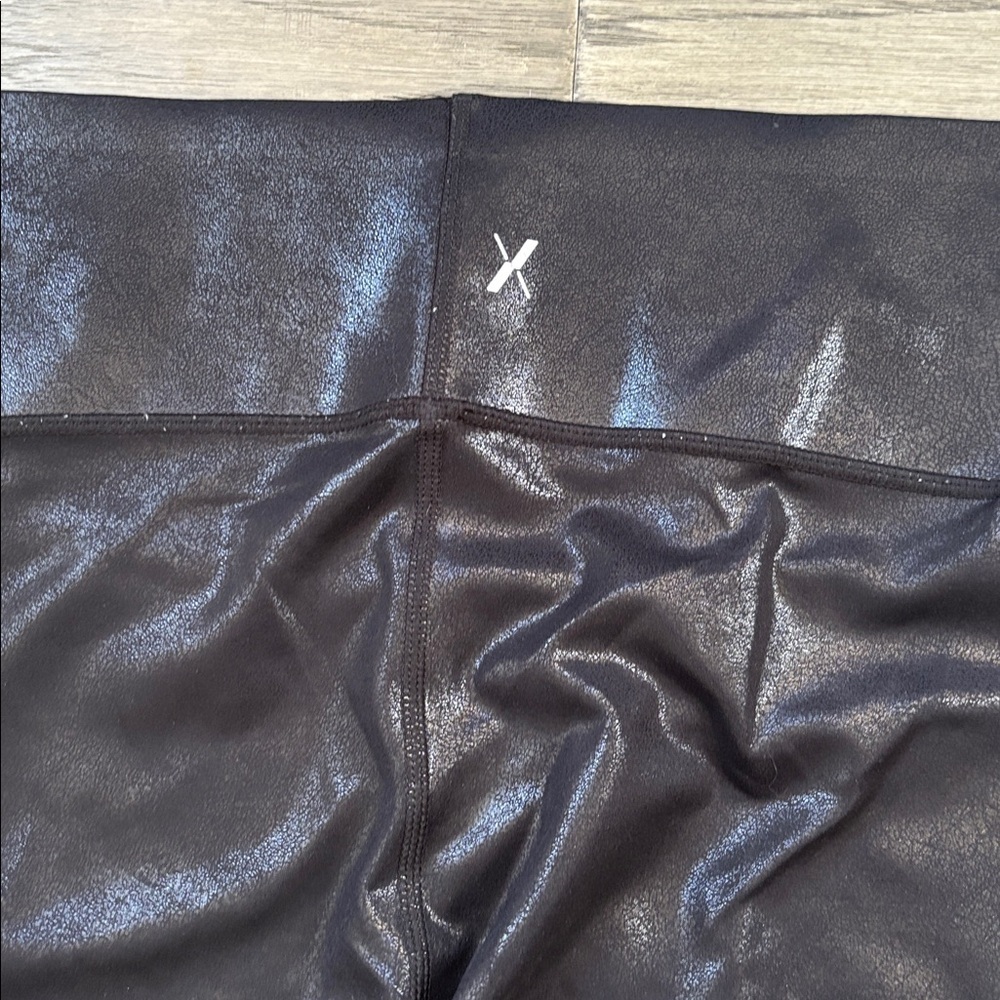 Knix | High Rise Contour Waist Black Sparkle Faux Leather Leggings Size XXL - Picture 9 of 9